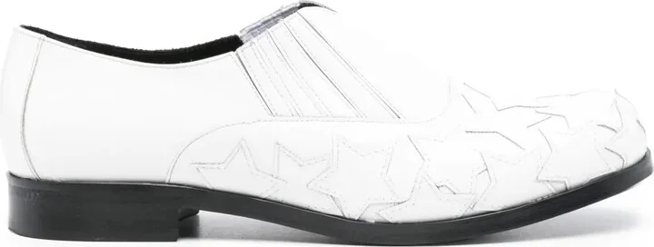 Star-Patch Leather Loafers
