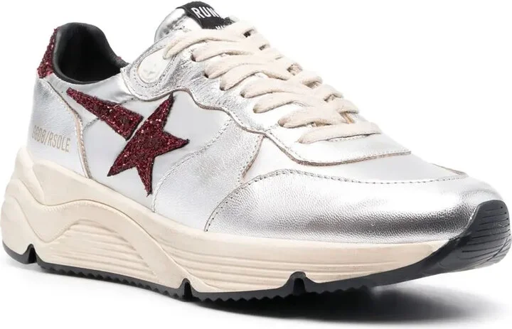 Star Patch Metallic Leather Sneakers - Image 2