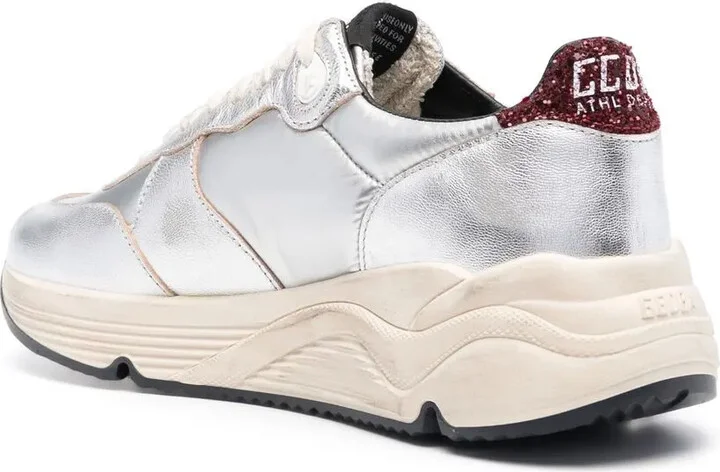 Star Patch Metallic Leather Sneakers - Image 3
