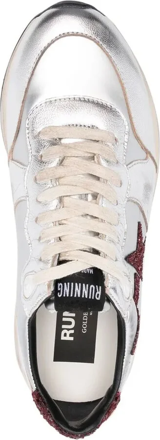 Star Patch Metallic Leather Sneakers - Image 4