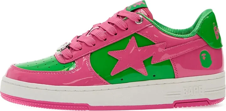 Star-Patch Patent Leather Sneakers