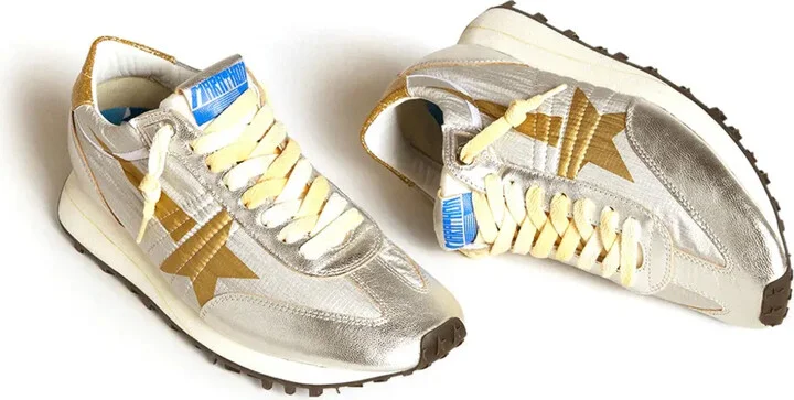 Star Printed Glitter Trainers - Image 4