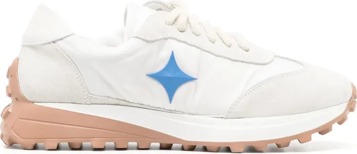Star suede-trimmed sneakers