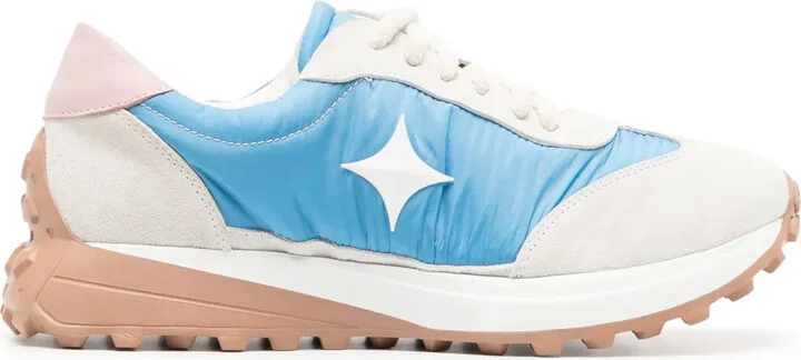 Star suede-trimmed sneakers