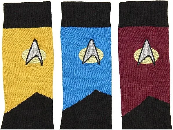 Star Trek The Next Generation Uniform Adult Crew Socks (3 Pack) Multicoloured - Image 2