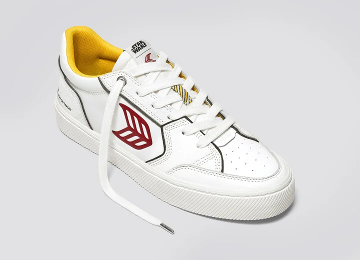 STAR WARS VALLELY White Leather Fighter Pilot Red Logo Sneaker Men - Image 4