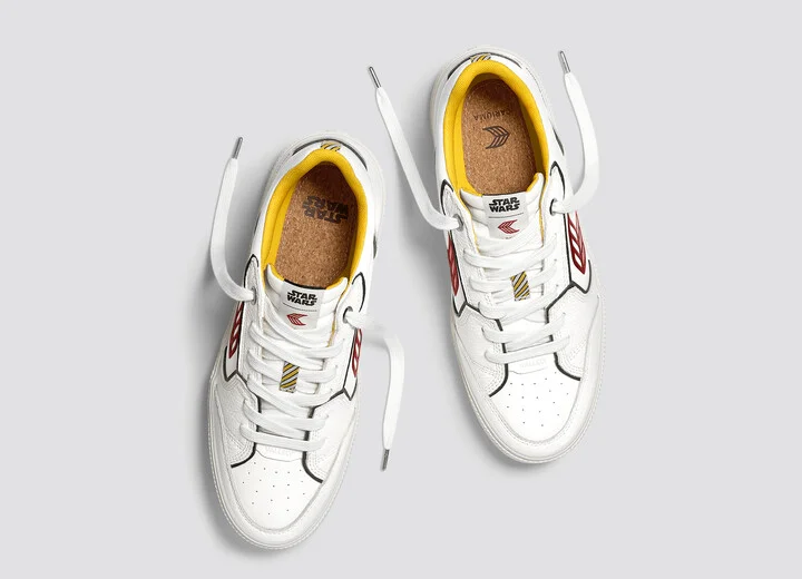 STAR WARS VALLELY White Leather Fighter Pilot Red Logo Sneaker Men - Image 7