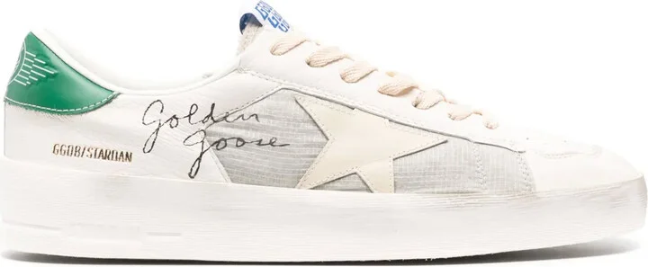 Stardan distressed star-appliqué sneakers
