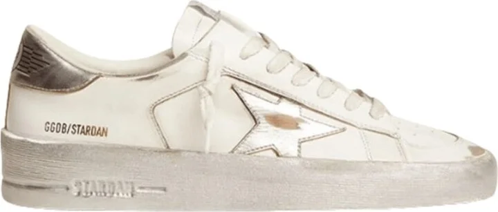 Stardan Silver Metallic Star and Heel Tab Women's Sneakers