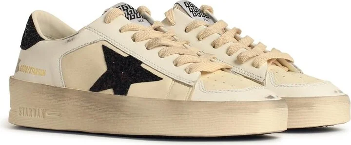 'stardan' White Leather Sneakers - Image 2