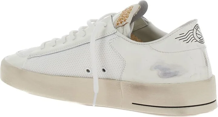 'stardan' White Low Top Sneakers With Star Patch In Leather And Fabric Man - Image 3