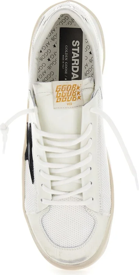 'stardan' White Low Top Sneakers With Star Patch In Leather And Fabric Man - Image 4