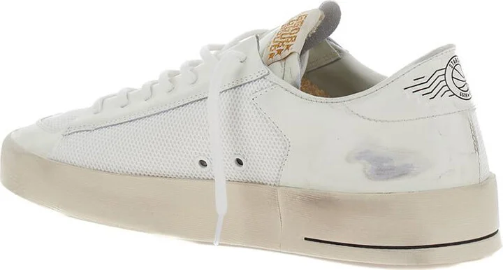 'Stardan' White Low Top Sneakers With Star Patch In Leather And Fabric Man - Image 3