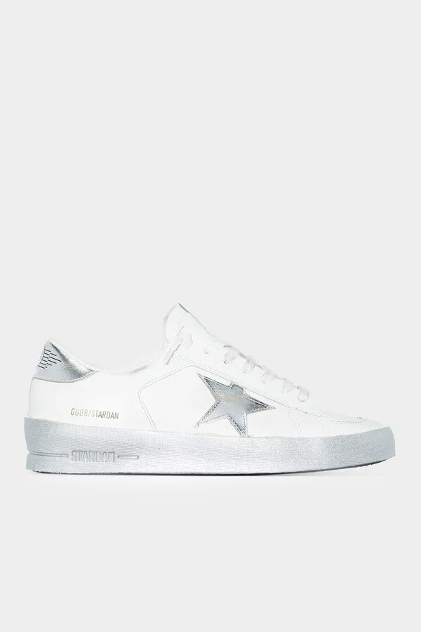 Stardan White Silver Laminated Leather Sneaker