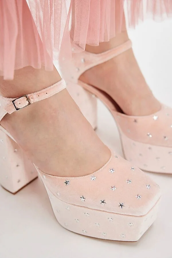 Stardust Velvet Platform Heels - Image 2
