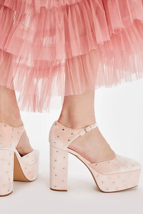 Stardust Velvet Platform Heels - Image 3