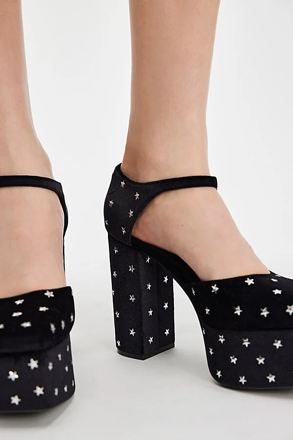 Stardust Velvet Platform Heels - Image 4