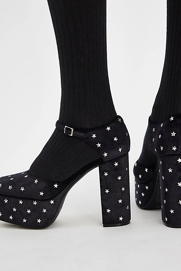 Stardust Velvet Platform Heels - Image 5