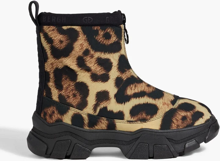 Stark leopard-print shell snow boots