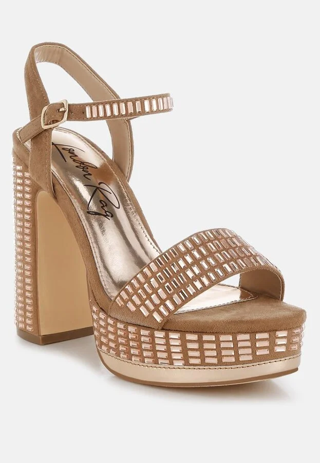 Starlet Rhinestones Embellished Ankle Strap Heels - Image 2