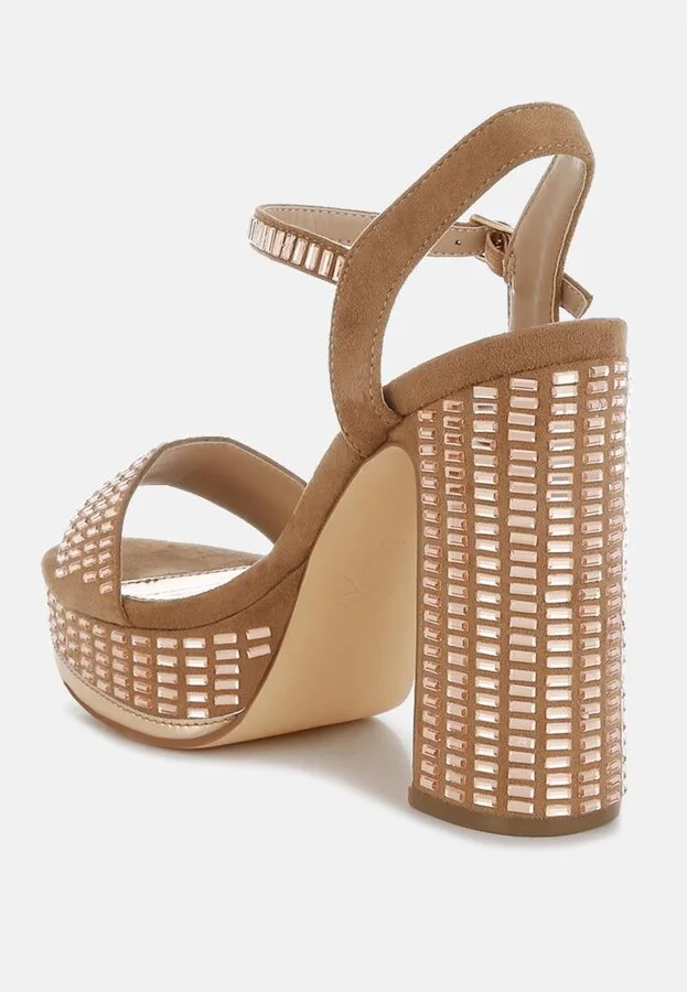 Starlet Rhinestones Embellished Ankle Strap Heels - Image 3