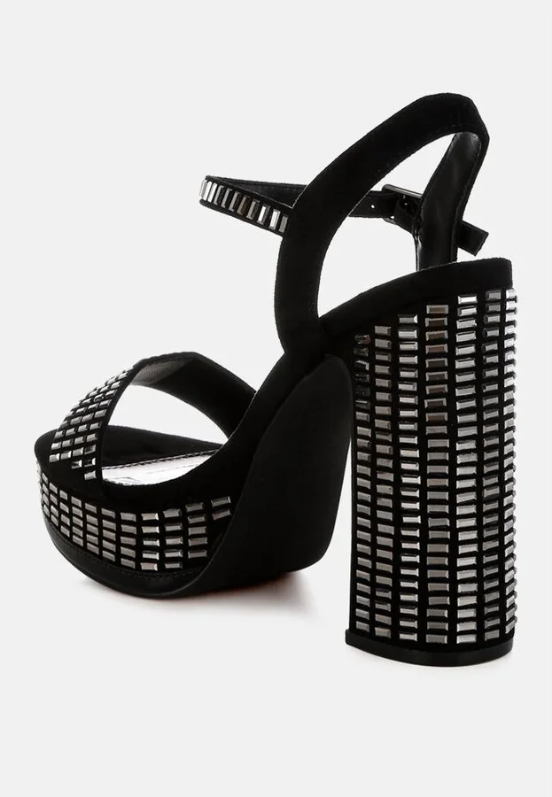 Starlet Rhinestones Embellished Ankle Strap Heels - Image 4