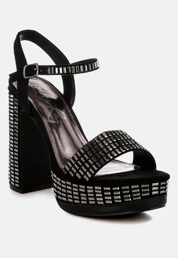 Starlet Rhinestones Embellished Ankle Strap Heels - Image 5