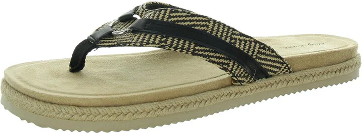 Starling Womens Woven Faux Leather Slide Sandals