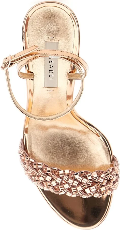 'starlink' Pink Sandals With High Stiletto Heel And Braided Embellishment In Ecoleather Woman - Image 4