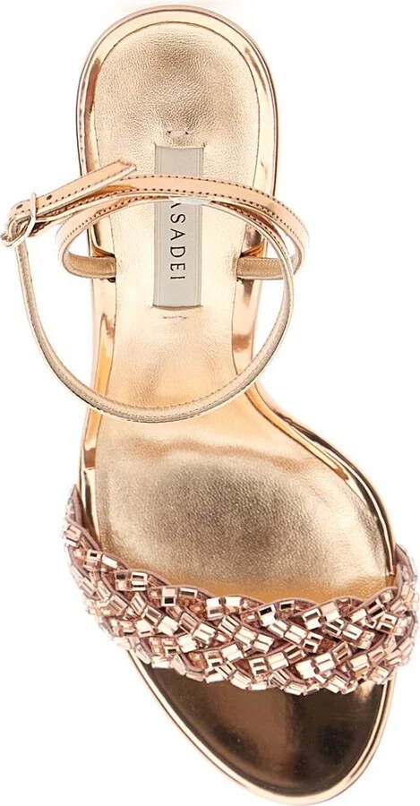 'Starlink' Pink Sandals With High Stiletto Heel And Braided Embellishment In Ecoleather Woman - Image 4