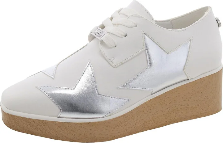 Starpower Womens Faux Leather Lace-Up Casual And Fashion Sneakers