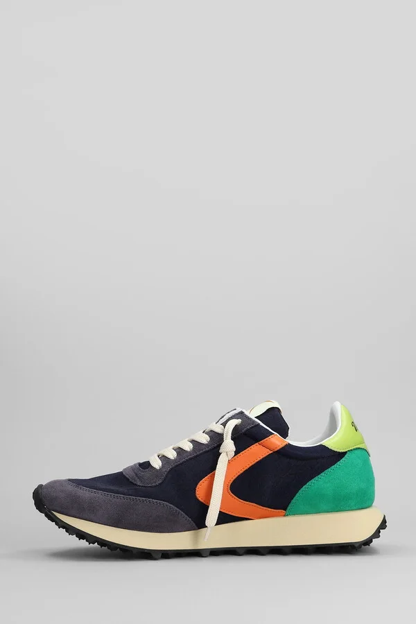 Start Sneakers In Blue Suede And Fabric - Image 3
