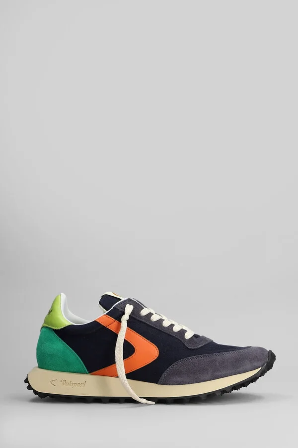 Start Sneakers In Blue Suede And Fabric