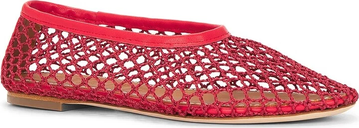 Staud Alba Ballet Flat in Red - Image 2