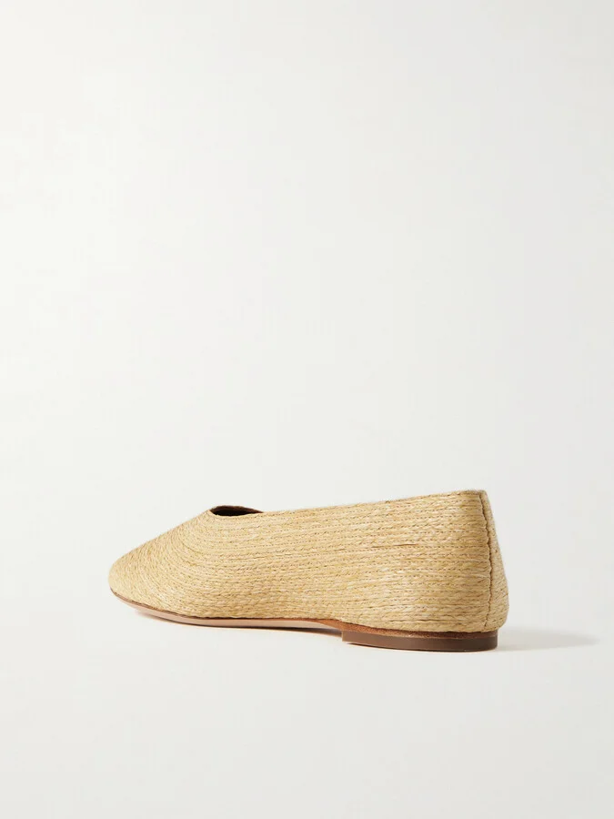STAUD - Alba Raffia Ballet Flats - Neutrals - Image 3