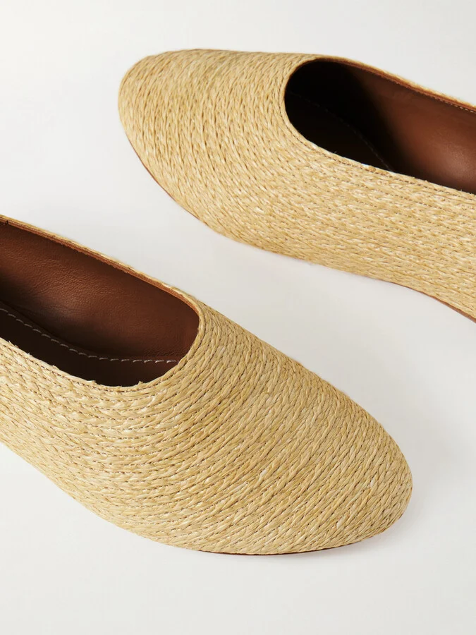 STAUD - Alba Raffia Ballet Flats - Neutrals - Image 4