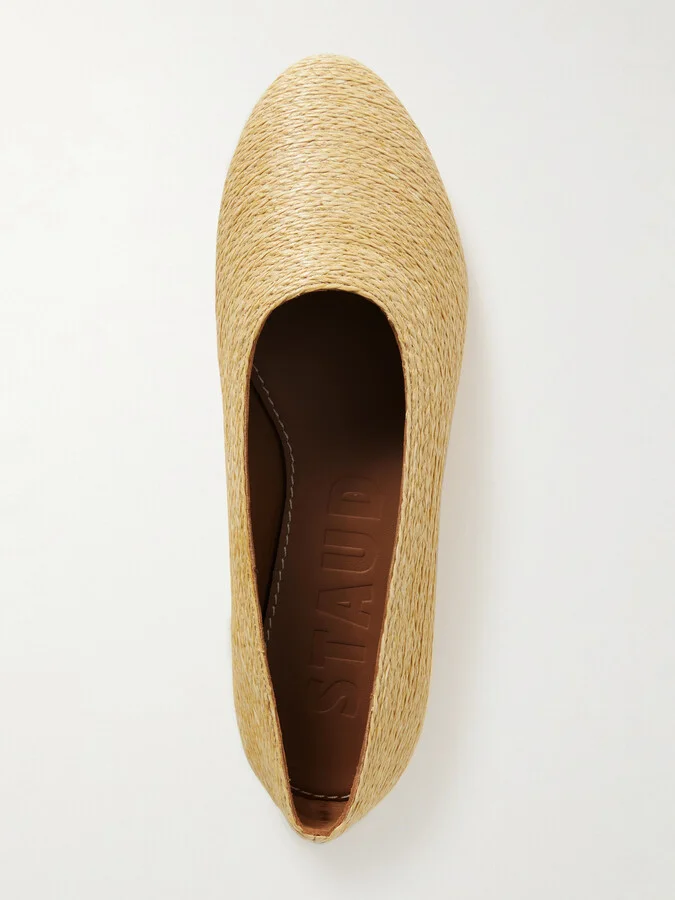 STAUD - Alba Raffia Ballet Flats - Neutrals - Image 5
