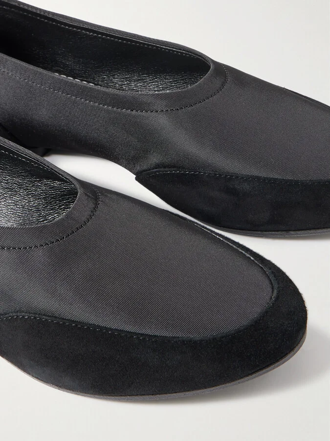 STAUD - Alba Sport Suede-trimmed Shell Ballet Flats - Black - Image 4