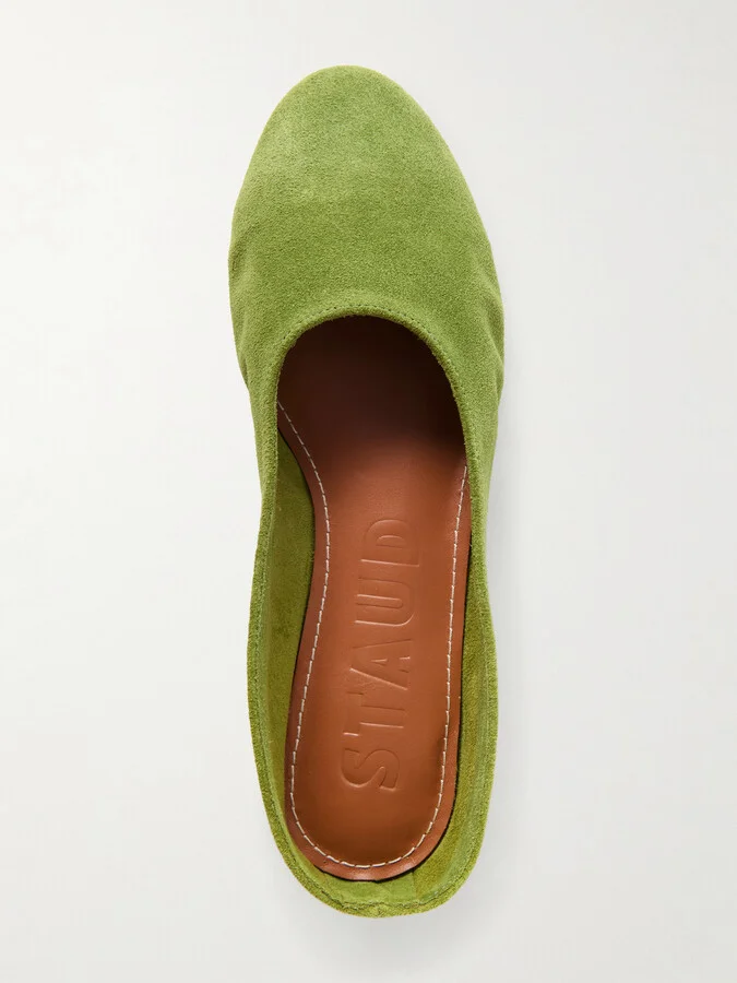 STAUD - Alba Suede Ballet Flats - Green - Image 5