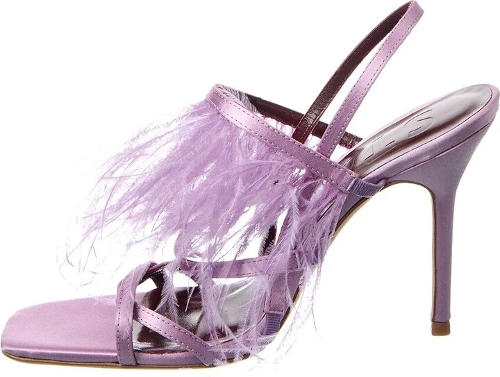 Staud Anise Feather Satin Slingback Sandal - Image 2
