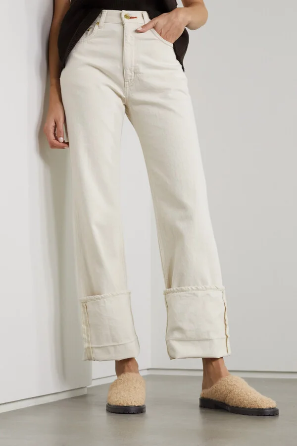 STAUD - Astro Quilted Faux Shearling Mules - Neutrals - Image 2