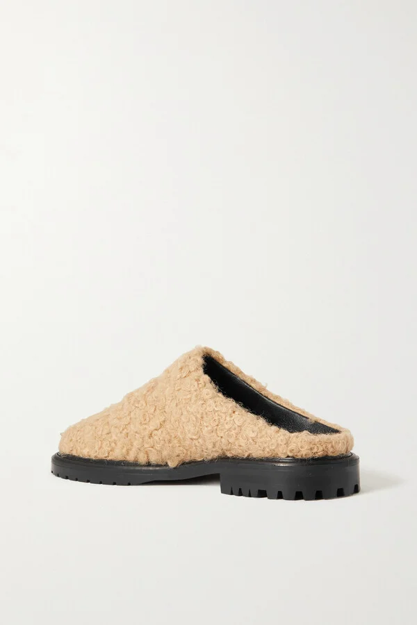 STAUD - Astro Quilted Faux Shearling Mules - Neutrals - Image 3