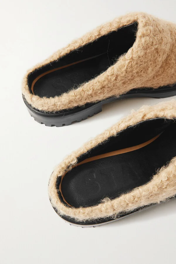 STAUD - Astro Quilted Faux Shearling Mules - Neutrals - Image 4