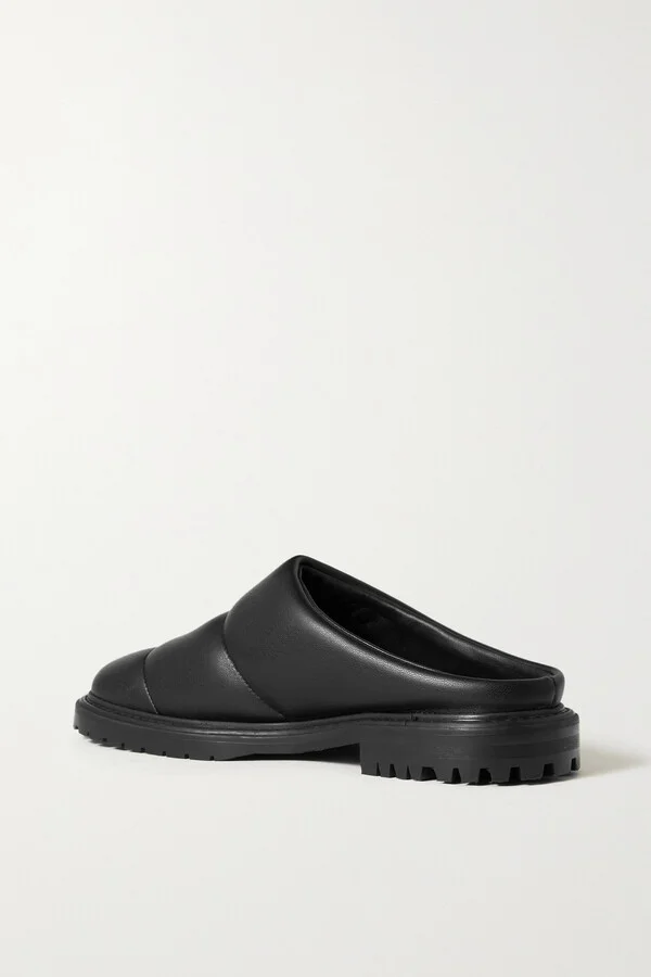 STAUD - Astro Quilted Vegan Leather Mules - Black - Image 3