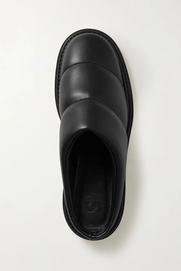 STAUD - Astro Quilted Vegan Leather Mules - Black - Image 5