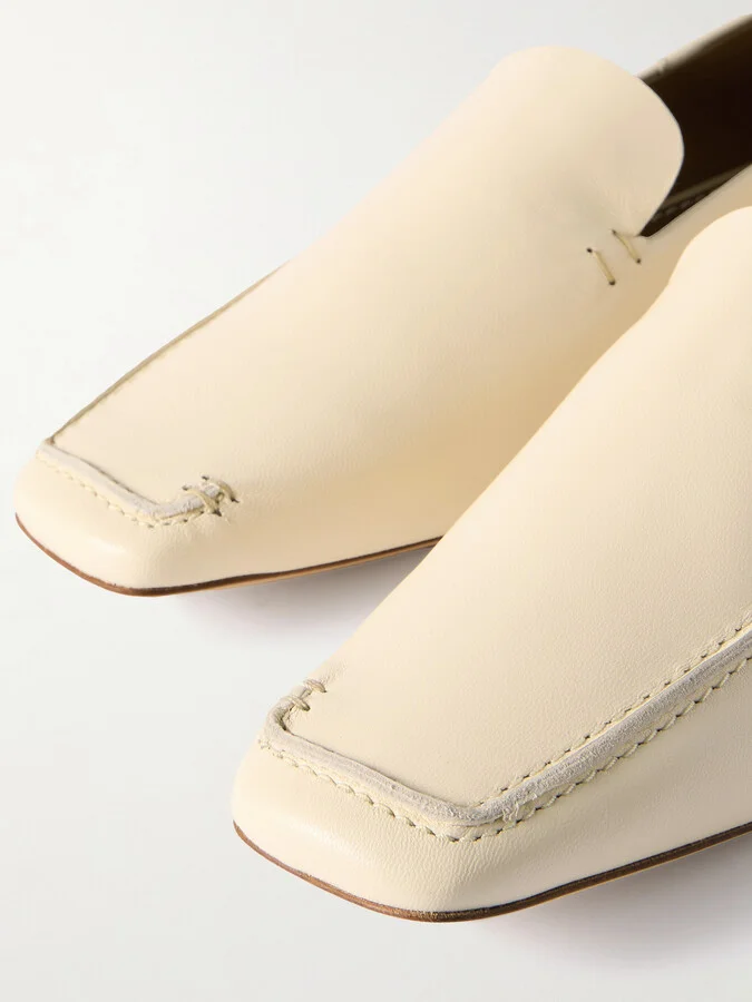 STAUD - Becks Leather Loafers - Cream - Image 4