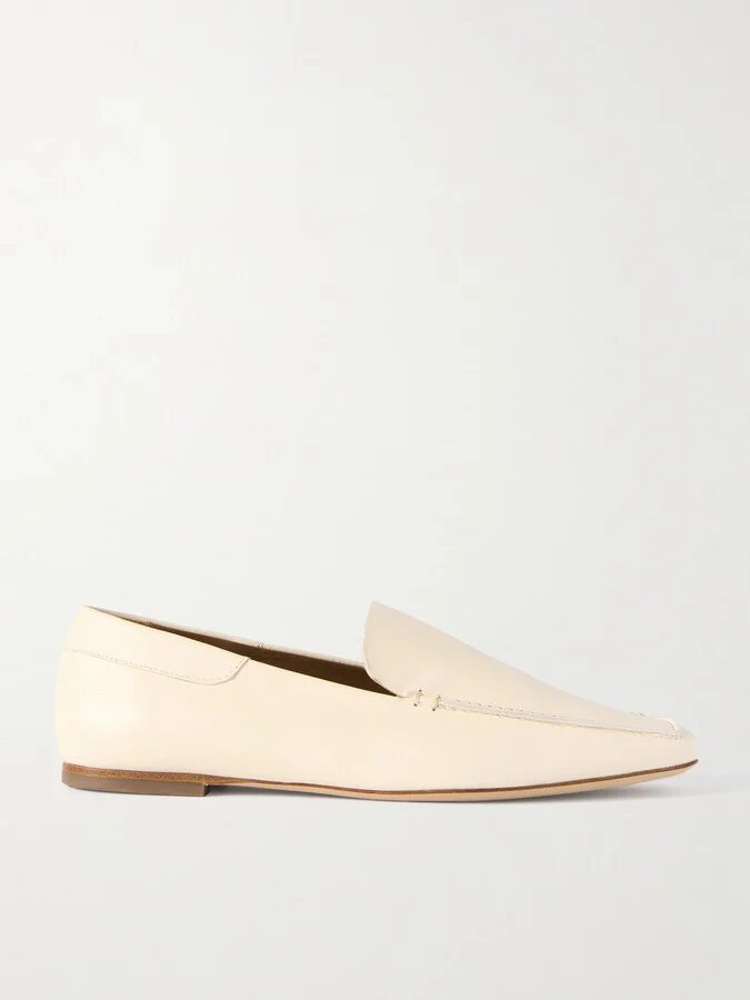 STAUD - Becks Leather Loafers - Cream