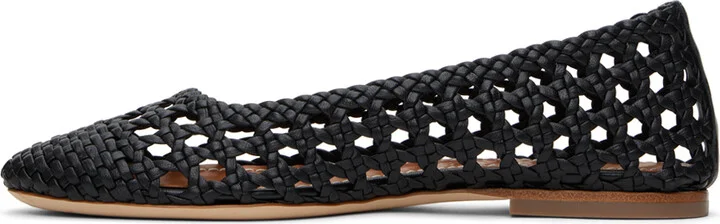 Staud Black Nell Crochet Ballerina Flats - Image 3