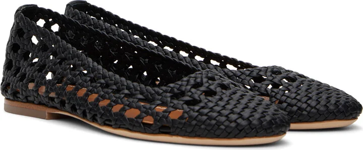 Staud Black Nell Crochet Ballerina Flats - Image 4
