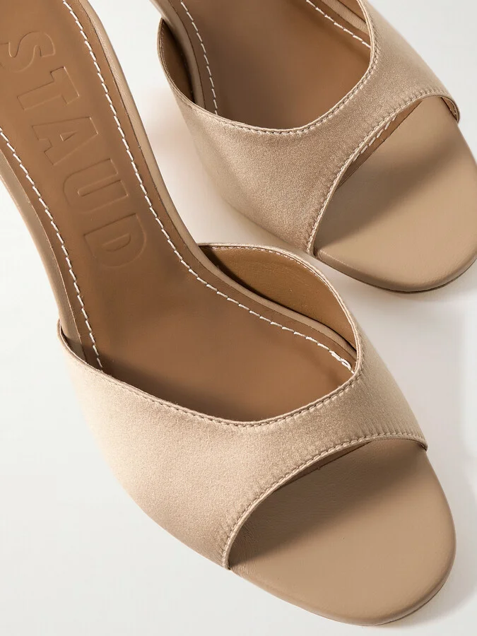 STAUD - Brigitte Satin Mules - Neutrals - Image 4